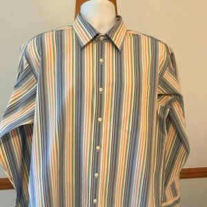 L.L. BEAN SZ L - REG LS WRINKLE/STAIN RESIST DRESS SHIRT